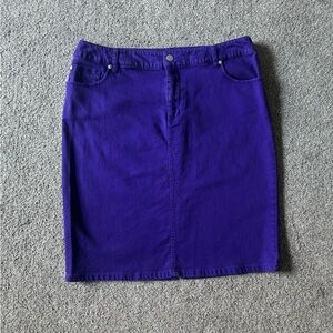 Chico’s Denim Skirt Size S (1,5) pencil Workwear Classic Purple Casual